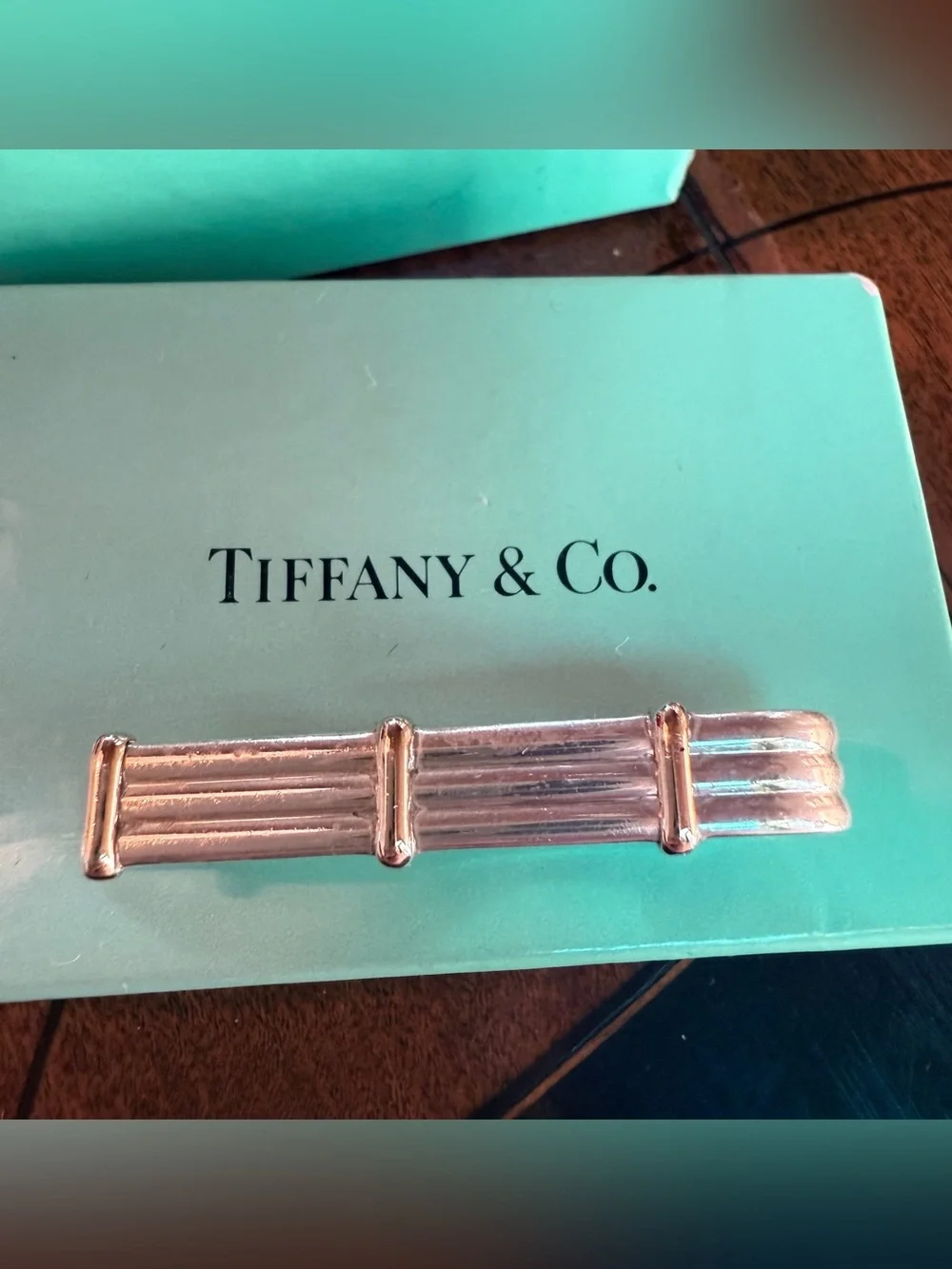 Tiffany & Co vintage sterling silver and gold unisex money clip